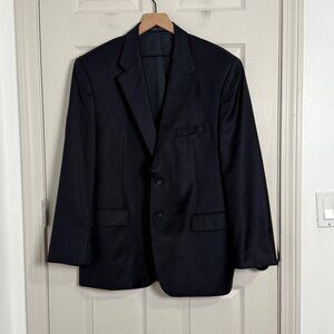 Lauren Ralph Lauren Suit Jacket Mens 43 Blue 100% Wool Blazer Formal Wedding